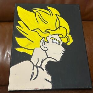 Anime Character Canvas Art with Yellow Hair